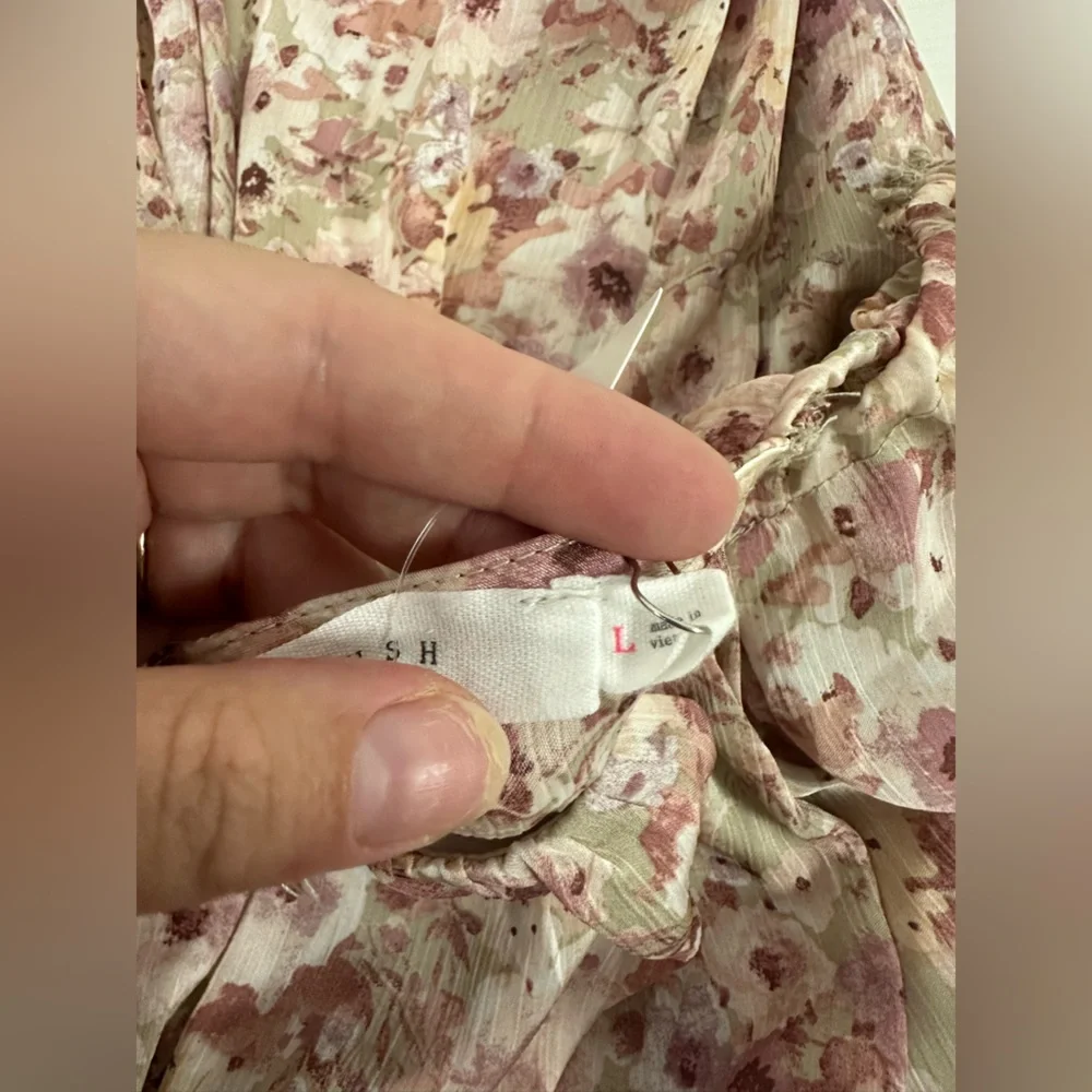 Lush Floral Midi Long Sleeve Dress NWT - Picture 12 of 14